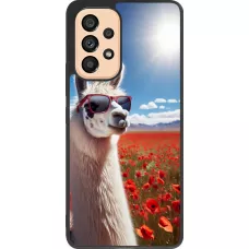 Samsung Galaxy A53 5G Case Hülle - Silikon schwarz Lama Chic in Mohnblume