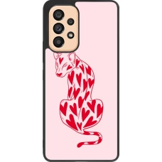 Samsung Galaxy A53 5G Case Hülle - Silikon schwarz Leopard with hearts 2026