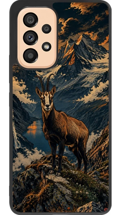 Coque Samsung Galaxy A53 5G - Silicone rigide noir Linocut Chamois