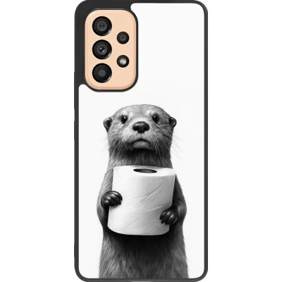 Samsung Galaxy A53 5G Case Hülle - Silikon schwarz Otter Toilettenpapier