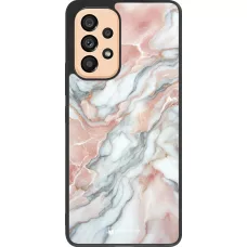 Samsung Galaxy A53 5G Case Hülle - Silikon schwarz Rosa Leuchtender Marmor