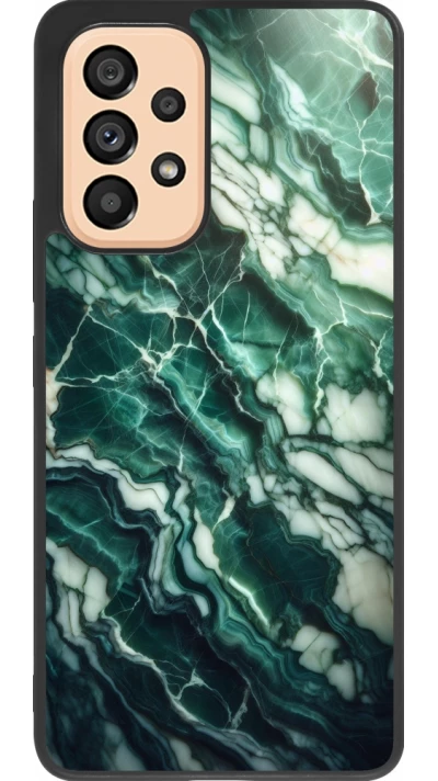 Samsung Galaxy A53 5G Case Hülle - Silikon schwarz Majestätischer grüner Marmor