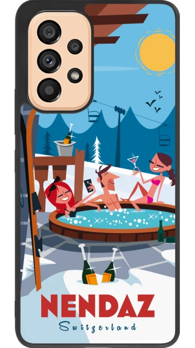 Samsung Galaxy A53 5G Case Hülle - Silikon schwarz Nendaz Mountain Jacuzzi