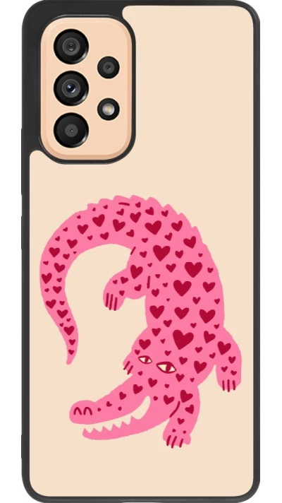 Samsung Galaxy A53 5G Case Hülle - Silikon schwarz Pink crocodile 2026