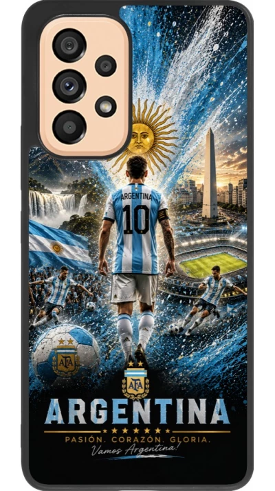Coque Samsung Galaxy A53 5G - Silicone rigide noir Football Argentine splash 2026