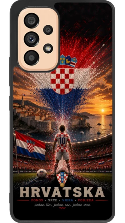 Coque Samsung Galaxy A53 5G - Silicone rigide noir Football Croatie splash 2026