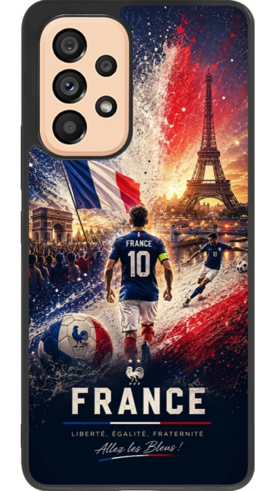 Coque Samsung Galaxy A53 5G - Silicone rigide noir Football France splash 2026