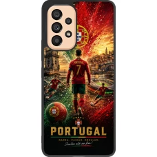 Coque Samsung Galaxy A53 5G - Silicone rigide noir Football Portugal splash 2026