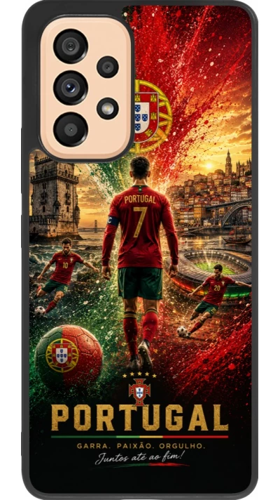 Coque Samsung Galaxy A53 5G - Silicone rigide noir Football Portugal splash 2026
