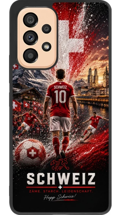 Samsung Galaxy A53 5G Case Hülle - Silikon schwarz Fussball Schweiz splash 2026