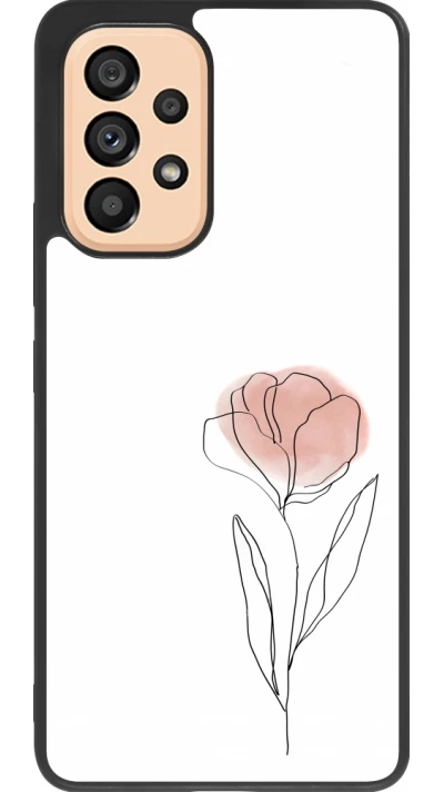 Coque Samsung Galaxy A53 5G - Silicone rigide noir Spring 23 minimalist flower