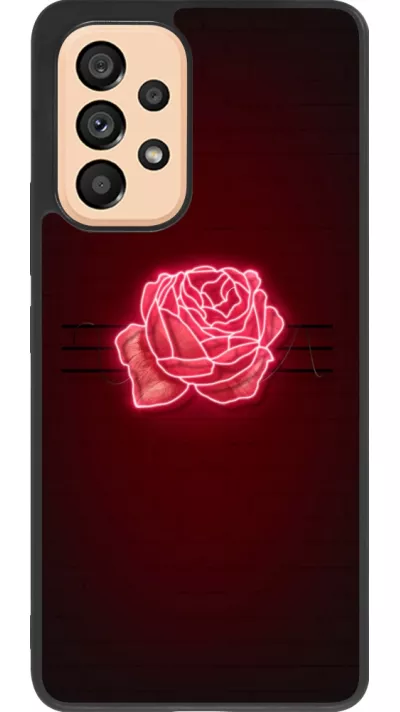 Coque Samsung Galaxy A53 5G - Silicone rigide noir Spring 23 neon rose