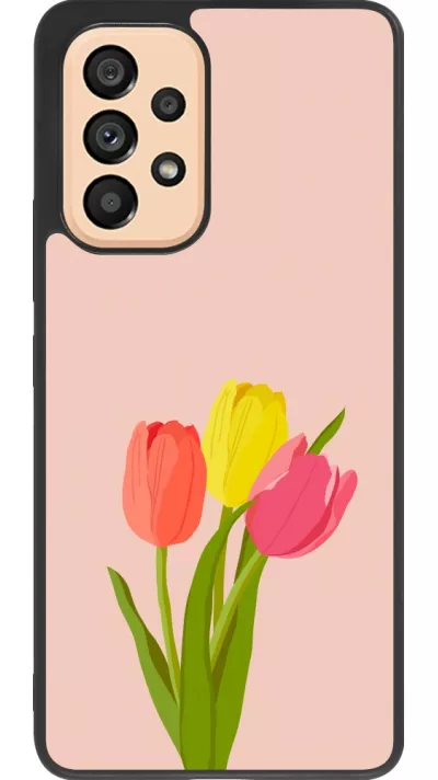 Coque Samsung Galaxy A53 5G - Silicone rigide noir Spring 23 tulip trio