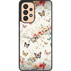 Coque Samsung Galaxy A53 5G - Silicone rigide noir Spring 25 Papillons Légers