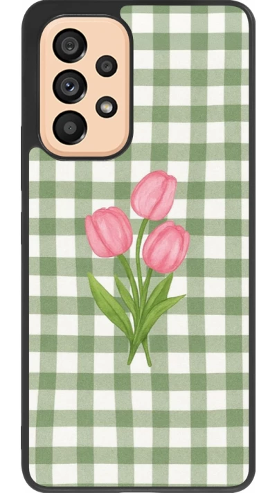 Samsung Galaxy A53 5G Case Hülle - Silikon schwarz Green vichy tulips Spring 2026