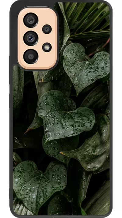 Coque Samsung Galaxy A53 5G - Silicone rigide noir Spring 23 fresh plants