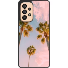 Coque Samsung Galaxy A53 5G - Silicone rigide noir Summer 2025 Palmiers
