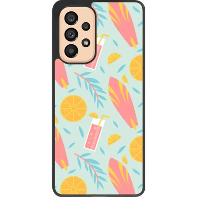 Coque Samsung Galaxy A53 5G - Silicone rigide noir Summer 2025 Pattern citron