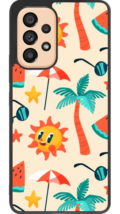 Coque Samsung Galaxy A53 5G - Silicone rigide noir Summer 2025 Pattern soleil