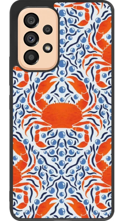Coque Samsung Galaxy A53 5G - Silicone rigide noir Crabs and pearls Summer 2026