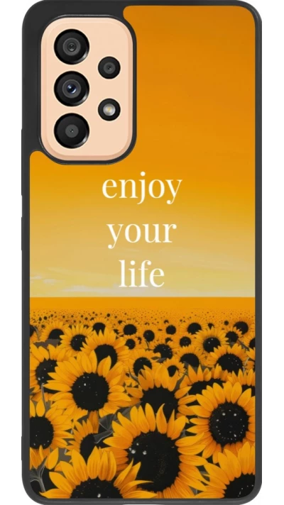 Coque Samsung Galaxy A53 5G - Silicone rigide noir Summer 2026 Enjoy your life