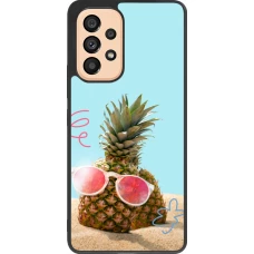 Coque Samsung Galaxy A53 5G - Silicone rigide noir Pineapple with glasses Summer 2026