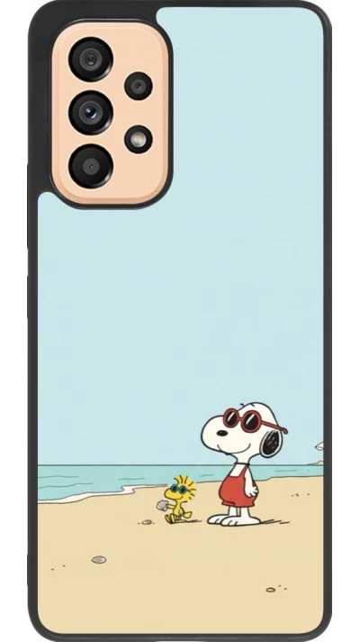 Coque Samsung Galaxy A53 5G - Silicone rigide noir Snoopy on the beach Summer 2026