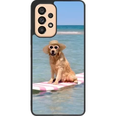 Coque Samsung Galaxy A53 5G - Silicone rigide noir Summer Dog on Paddle