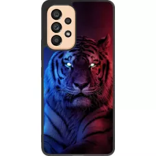 Coque Samsung Galaxy A53 5G - Silicone rigide noir Tiger Blue Red