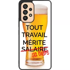 Coque Samsung Galaxy A53 5G - Silicone rigide noir Tout travail mérite sa bière