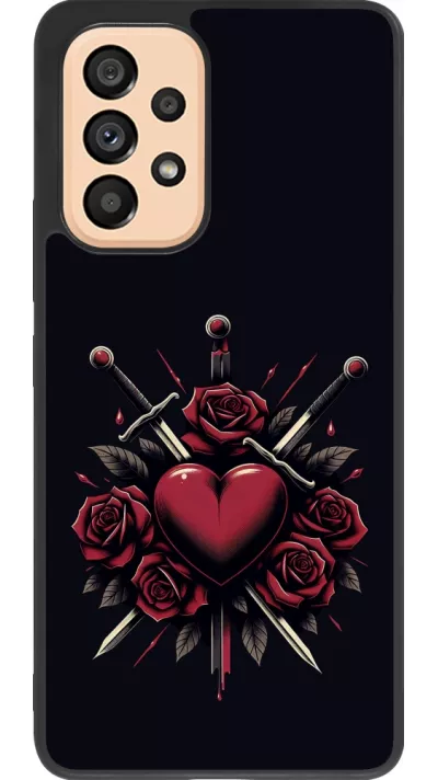 Coque Samsung Galaxy A53 5G - Silicone rigide noir Valentine 2024 gothic love
