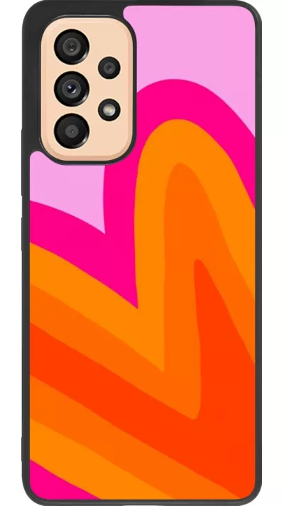 Coque Samsung Galaxy A53 5G - Silicone rigide noir Valentine 2024 heart gradient
