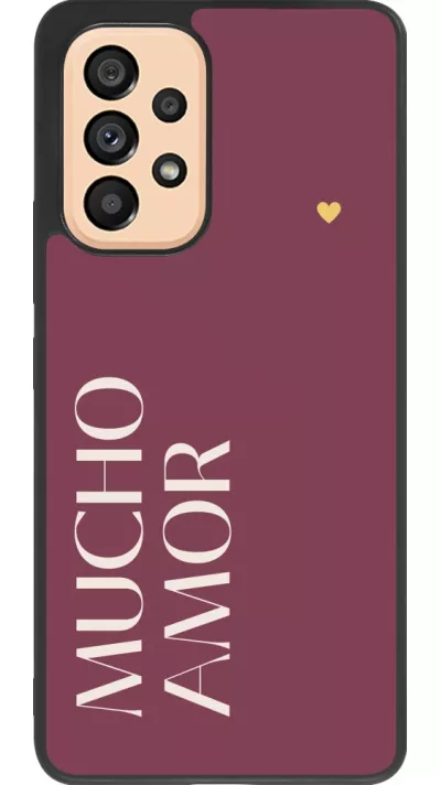 Coque Samsung Galaxy A53 5G - Silicone rigide noir Valentine 2024 mucho amor rosado