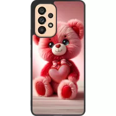 Samsung Galaxy A53 5G Case Hülle - Silikon schwarz Valentin 2024 Rosaroter Teddybär