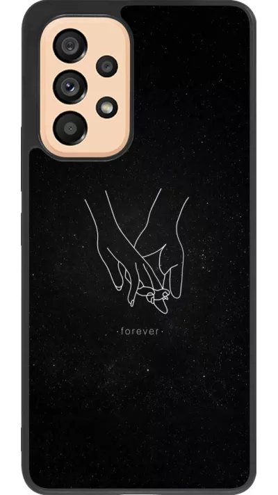 Coque Samsung Galaxy A53 5G - Silicone rigide noir Valentine 2023 hands forever