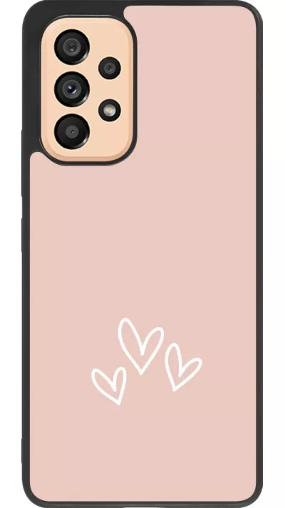 Coque Samsung Galaxy A53 5G - Silicone rigide noir Valentine 2023 three minimalist hearts