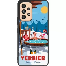 Coque Samsung Galaxy A53 5G - Silicone rigide noir Verbier Mountain Jacuzzi