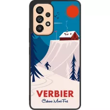 Coque Samsung Galaxy A53 5G - Silicone rigide noir Verbier Cabane Mont-Fort