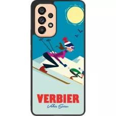 Coque Samsung Galaxy A53 5G - Silicone rigide noir Verbier Ski Downhill