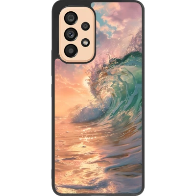 Coque Samsung Galaxy A53 5G - Silicone rigide noir Wave Sunset