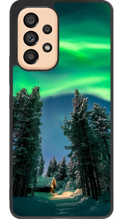 Coque Samsung Galaxy A53 5G - Silicone rigide noir Winter 22 Northern Lights
