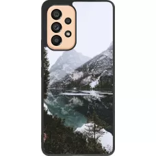 Coque Samsung Galaxy A53 5G - Silicone rigide noir Winter 22 snowy mountain and lake
