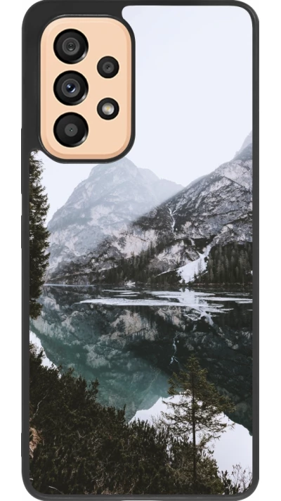 Coque Samsung Galaxy A53 5G - Silicone rigide noir Winter 22 snowy mountain and lake