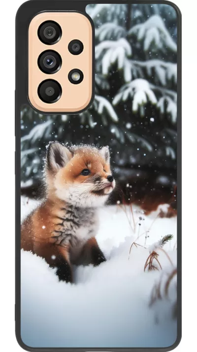 Samsung Galaxy A53 5G Case Hülle - Silikon schwarz Weihnachten 2023 Fuechslein Tanne