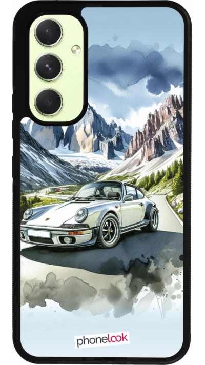Coque Samsung Galaxy A54 5G - Silicone rigide noir Porsche 911 Mountain Watercolor
