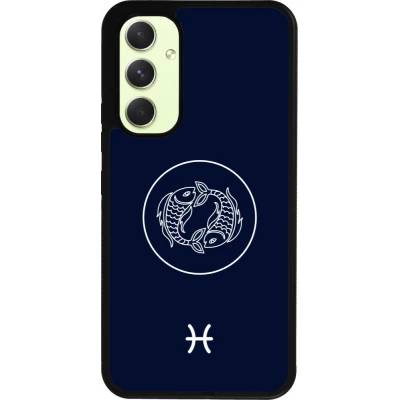 Coque Samsung Galaxy A54 5G - Silicone rigide noir Astrologie Poissons