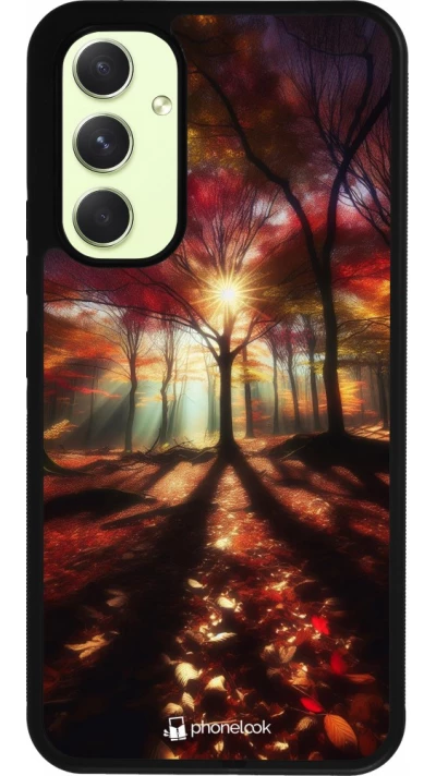 Samsung Galaxy A54 Case Hülle - Silikon schwarz Herbstlicher goldener Glanz
