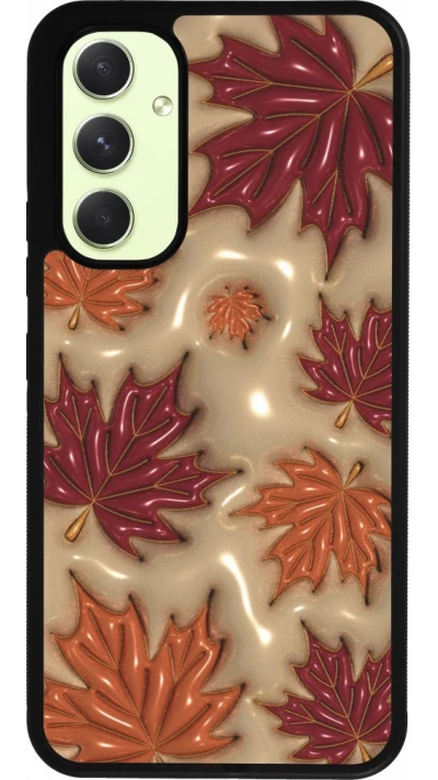 Coque Samsung Galaxy A54 5G - Silicone rigide noir Autumn 26 3D leaves