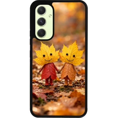 Coque Samsung Galaxy A54 5G - Silicone rigide noir Autumn 26 Couple of leaves