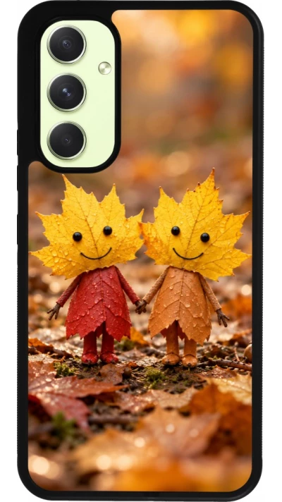 Coque Samsung Galaxy A54 5G - Silicone rigide noir Autumn 26 Couple of leaves